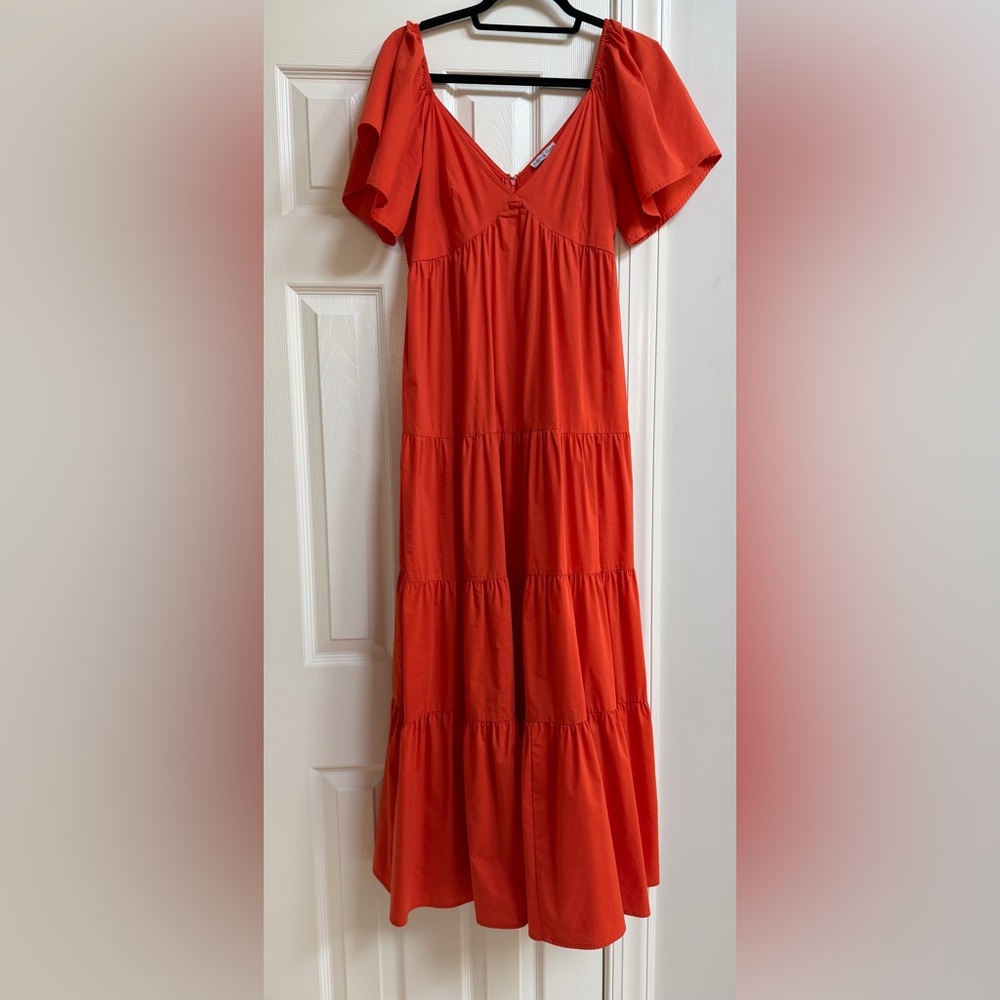 Tiered Maxi Skirt in Vibrant Orange